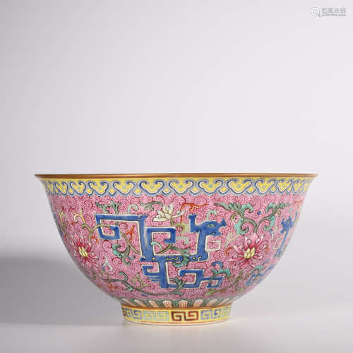 CHINESE FAMILLE ROSE PORCELAIN BOWL, MARKED