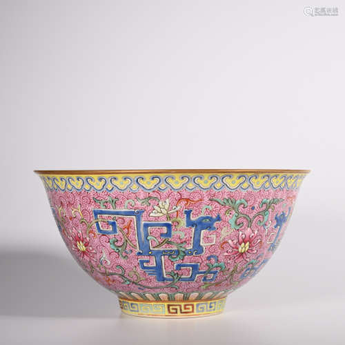 CHINESE FAMILLE ROSE PORCELAIN BOWL, MARKED