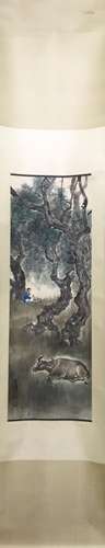 CHINESE INK AND COLOR SCROLL PAINTING