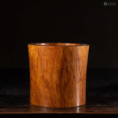 CHINESE HUALI WOOD BRUSH POT