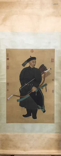 CHINESE INK AND COLOR SCROLL PAINTING