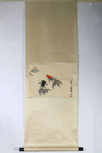 CHINESE INK AND COLOR SCROLL PAINTING