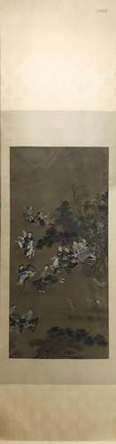 CHINESE INK AND COLOR SCROLL PAINTING