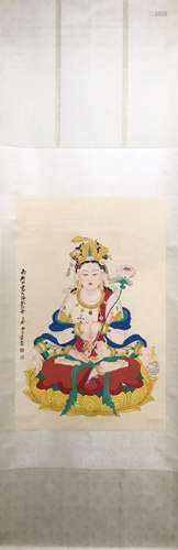 CHINESE INK AND COLOR SCROLL PAINTING, ZHANG DAQIA