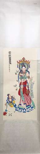 CHINESE INK AND COLOR SCROLL PAINTING, ZHANG DAQIA