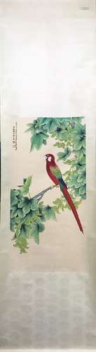 CHINESE INK AND COLOR SCROLL PAINTING