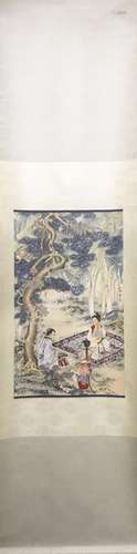 CHINESE INK AND COLOR SCROLL PAINTING