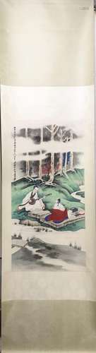 CHINESE INK AND COLOR SCROLL PAINTING, ZHANG DAQIA