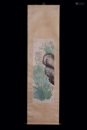 CHINESE INK AND COLOR SCROLL PAINTING