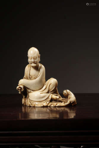 CHINESE SOAPSTONE CARVED LOHAN
