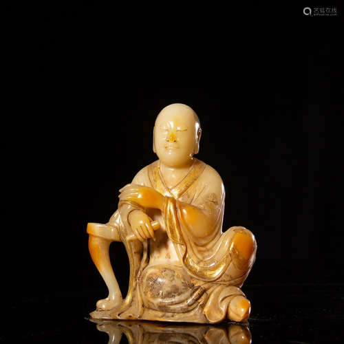 CHINESE SOAPSTONE CARVED LOHAN