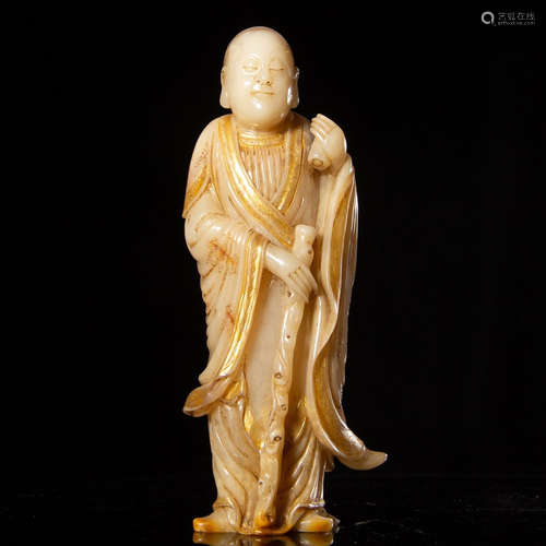 CHINESE SOAPSTONE CARVED LOHAN