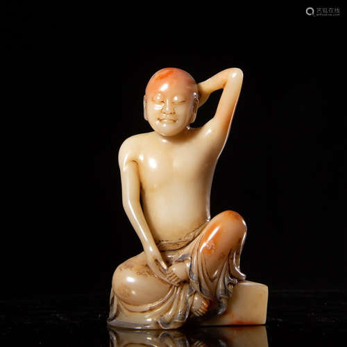 CHINESE SOAPSTONE CARVED LOHAN