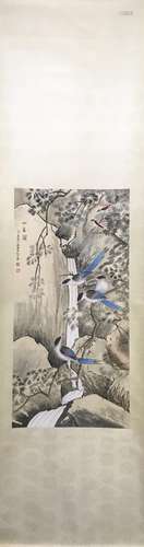 CHINESE INK AND COLOR SCROLL PAINTING