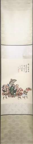 CHINESE INK AND COLOR SCROLL PAINTING