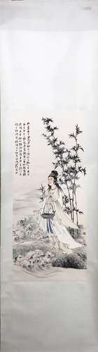 CHINESE INK AND COLOR SCROLL PAINTING