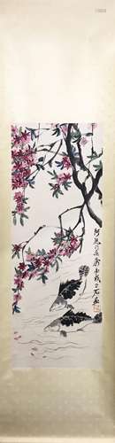 CHINESE INK AND COLOR SCROLL PAINTING