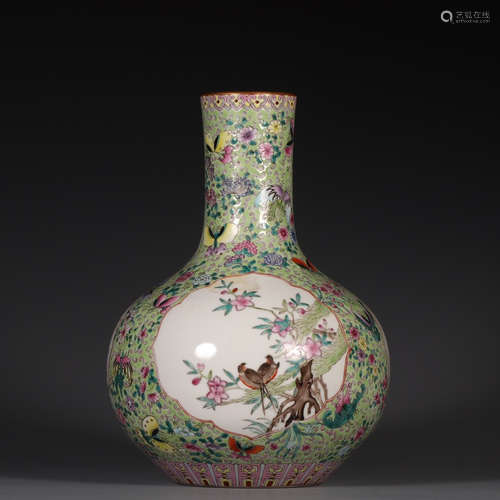 CHINESE FAMILLE ROSE PORCELAIN VASE, MARKED