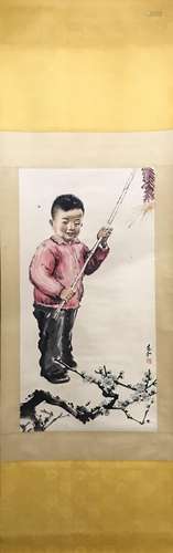 CHINESE INK AND COLOR SCROLL PAINTING