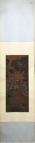 CHINESE INK AND COLOR SCROLL PAINTING