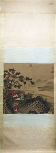 CHINESE INK AND COLOR SCROLL PAINTING