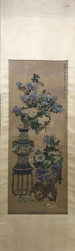 CHINESE INK AND COLOR SCROLL PAINTING