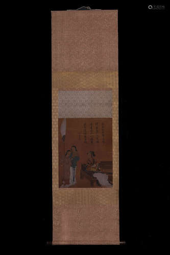 CHINESE INK AND COLOR SCROLL PAINTING