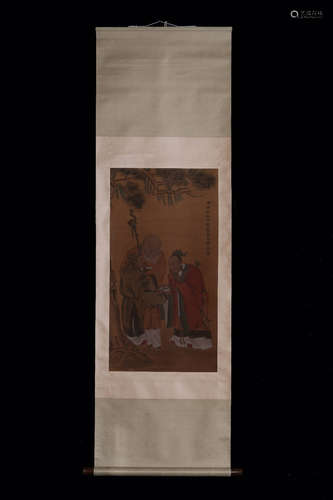 CHINESE INK AND COLOR SCROLL PAINTING