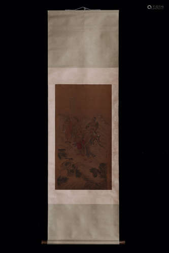 CHINESE INK AND COLOR SCROLL PAINTING