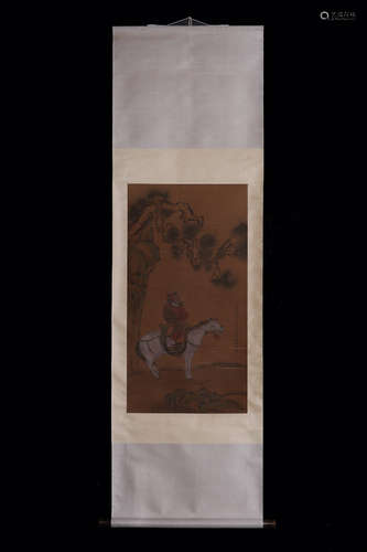 CHINESE INK AND COLOR SCROLL PAINTING