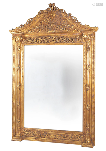 A large giltwood wall mirror