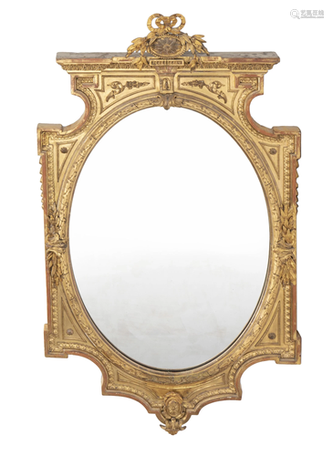 A Neoclassical-style carved and giltwood wall mirror