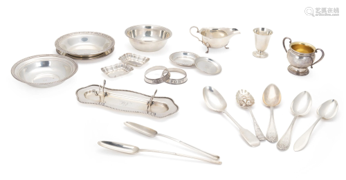 A group of sterling silver flatware items