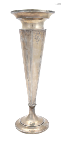 A George A. Henckel & Co. sterling silver trumpet vase