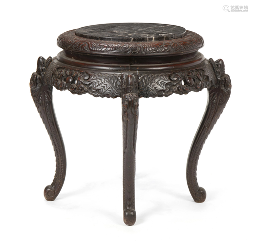 A Chinese carved wood table