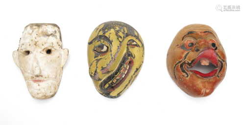A group of Indonesian and Sri Lankan masks