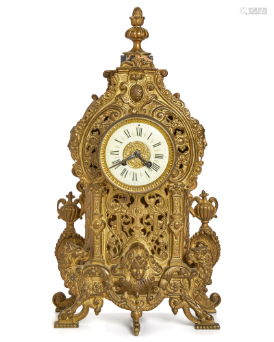 A French gilt-bronze mantle clock