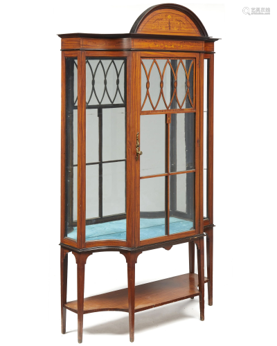 A satinwood vitrine cabinet
