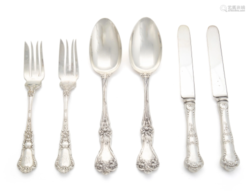 A collection of sterling silver flatware