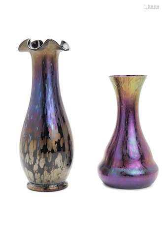 Two Loetz iridescent glass vases