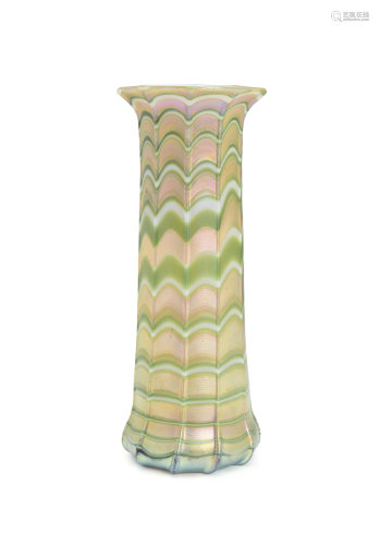 A Loetz-style iridescent glass vase