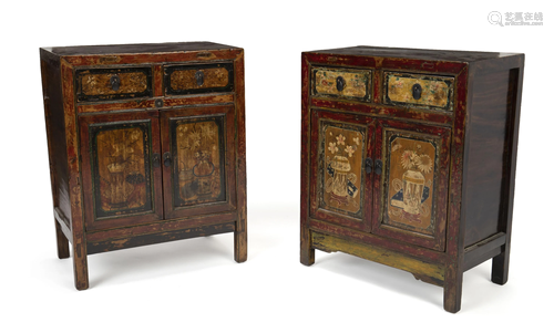 A near-pair of Indonesian nightstands