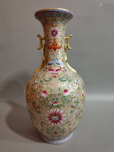 Famille Rose Vase Qianlong Style