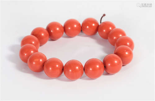 Red Coral Like Bracelet Qing Style