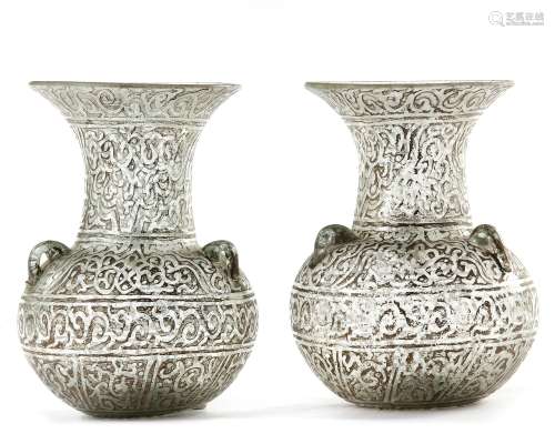 A PAIR OF GLASS LAMPS, SYRIA 19TH-20TH CENTURY