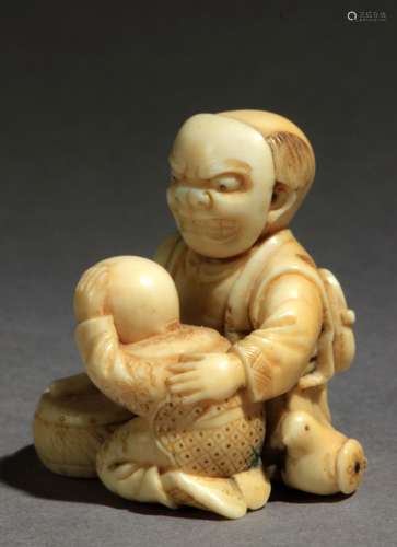 Netsuke japonés mediados siglo XIX.Periodo Edo-Meiji.Sin firmar.代表