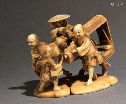 Netsuke-okimono japonés约1860-1880年。明治时期。牢固的......hasa？