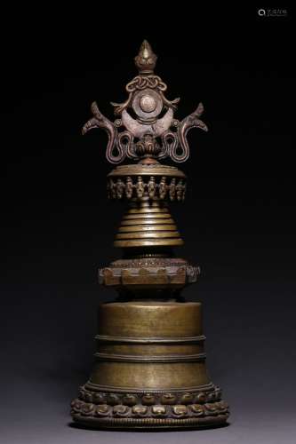 The Qing Dynasty Tibetan Copper-Made Mchodrten