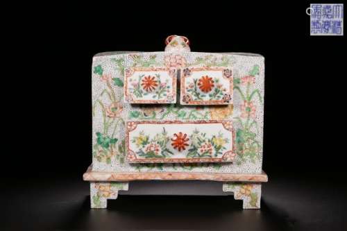 The Qing Dynasty Jiaqing Year, Bird and Flower Famille Rose Glazed Porcelain Jewellery Box