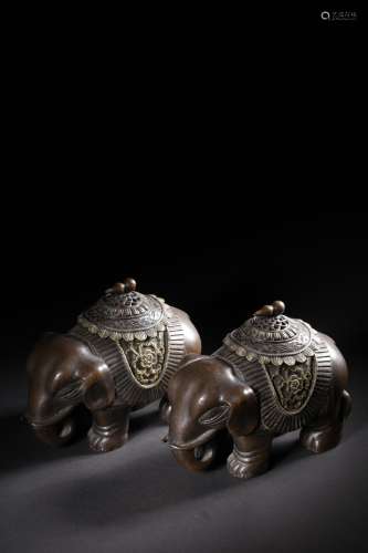 Elephant Shaped Gilded Bronze Burners